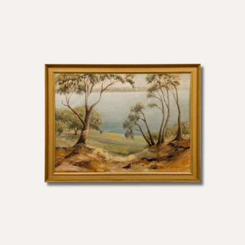 Doreen King  Australian School Mid 20th Century Oil, Peppermint Grove photo vintage