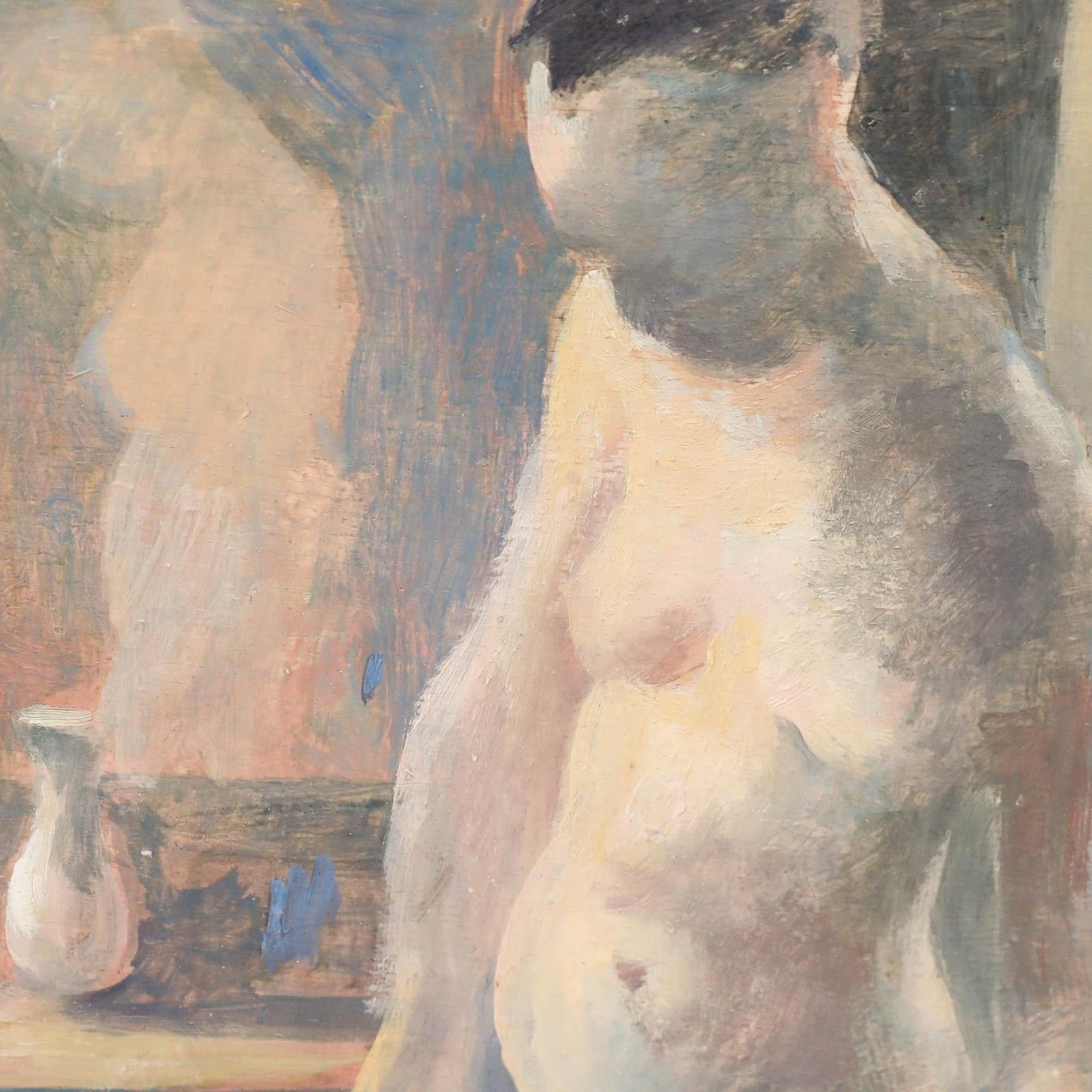 Bernadette Kelly (B.1933) 20th Century Oil, The Blue Towel photo for sale
