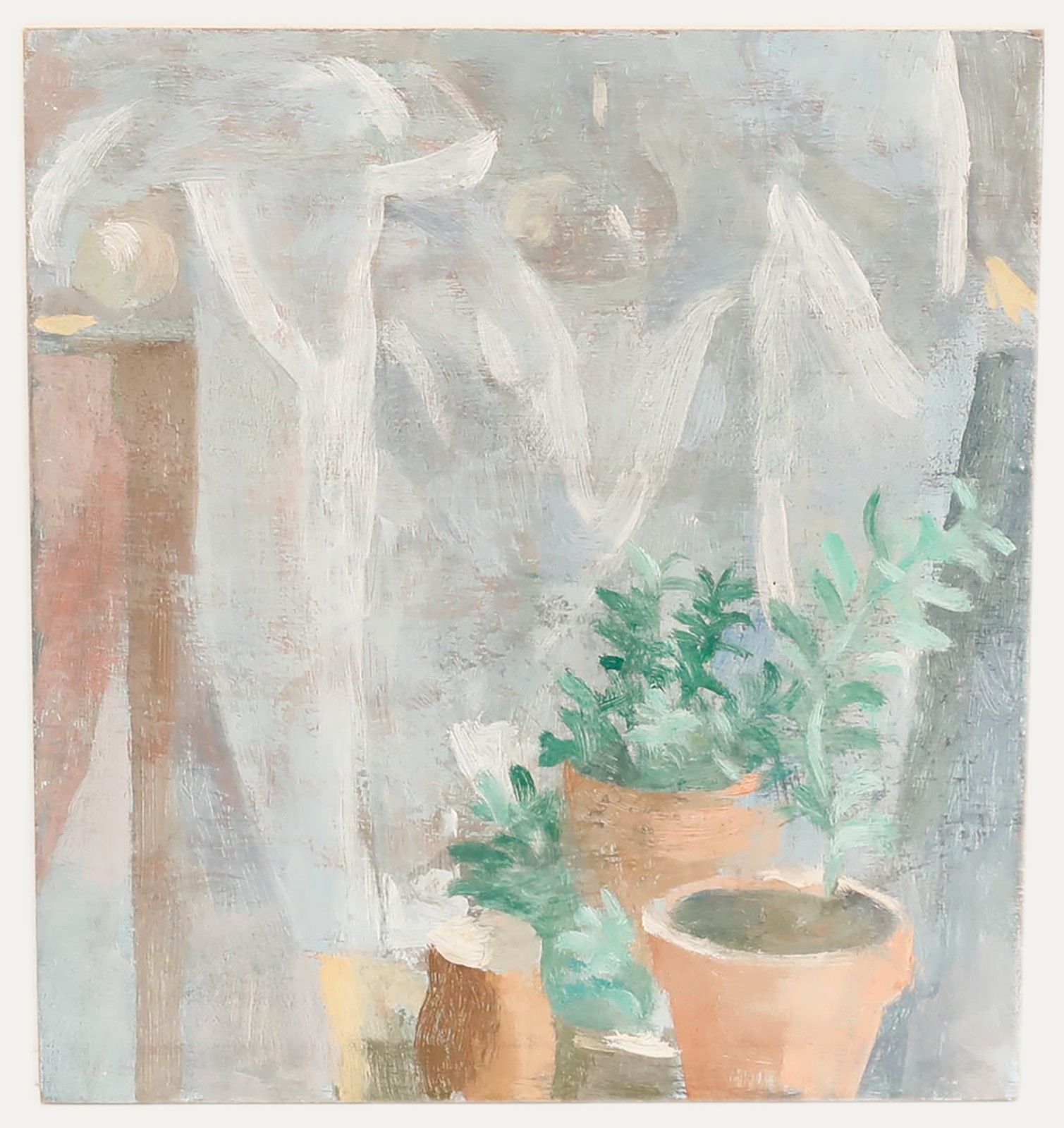 Bernadette Kelly (B.1933) 20th Century Oil, Still Life Of Rosemary Plants photo furniture