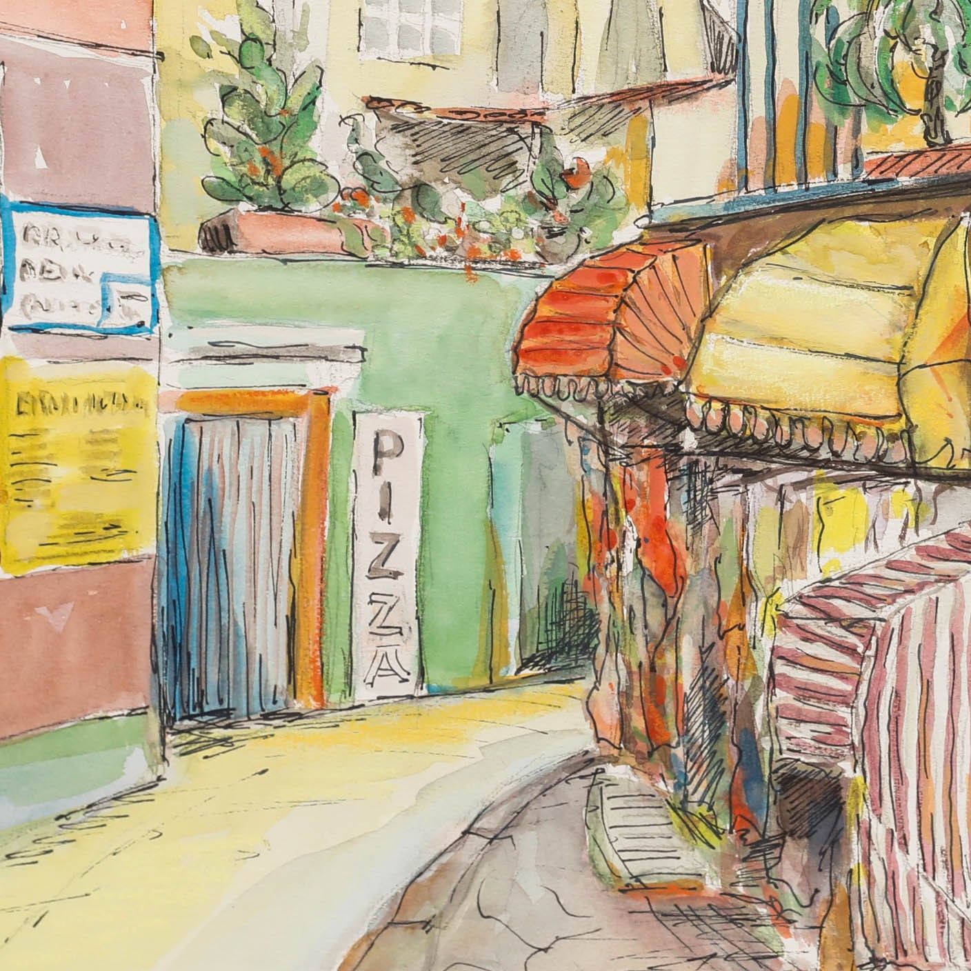 Erwin Steinhauser (1939 2023) 1996 Watercolour, Italian Street photo Art