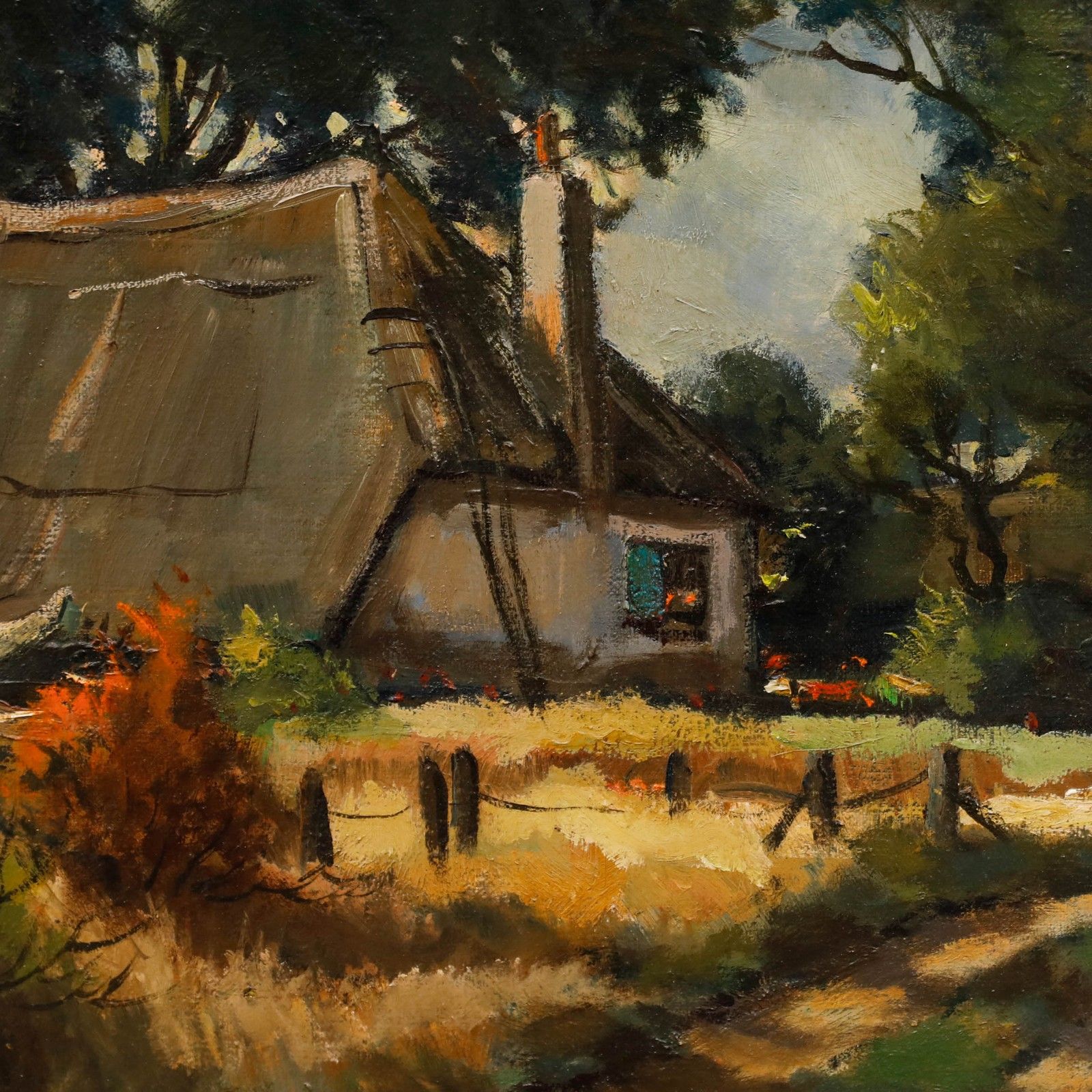 Gerrit Bakker  20th Century Oil, Veluwe Farm photo Art