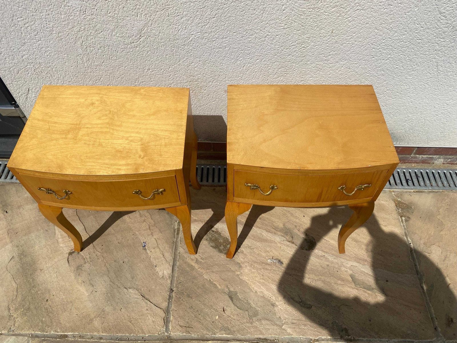 Pair Of Antique Vintage Bedside Tables Chests Lamp Stands photo vinterior