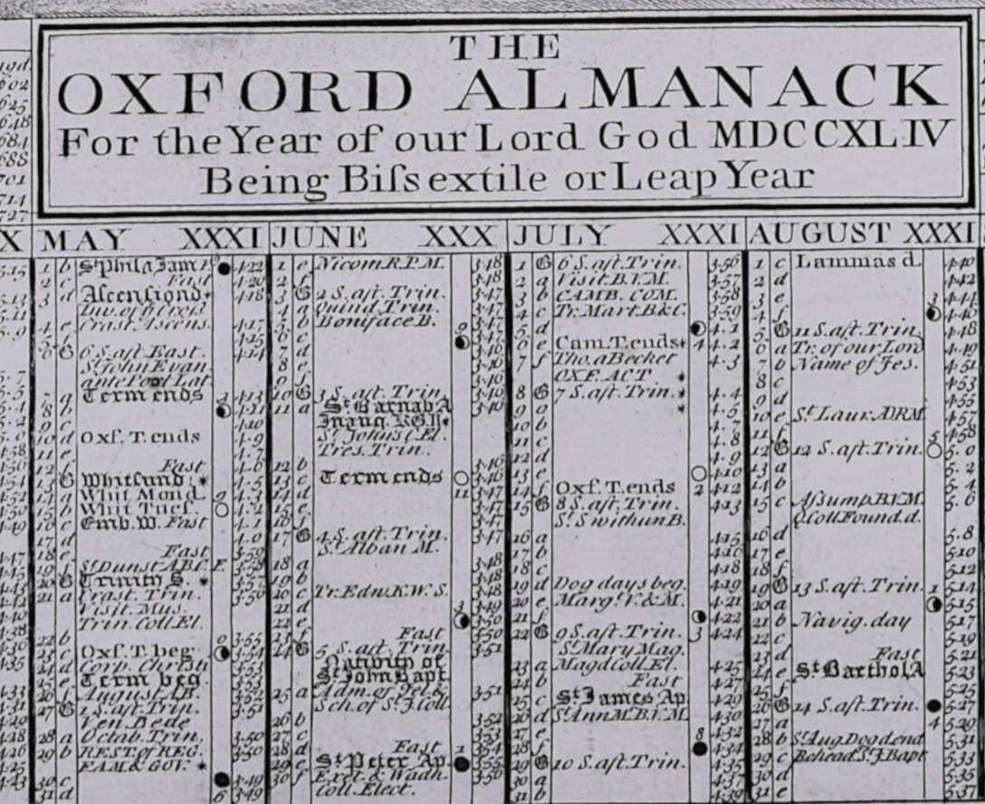 The Oxford Almanack 1744, Engraving By Joseph Skelton After G Vertue photo vinterior
