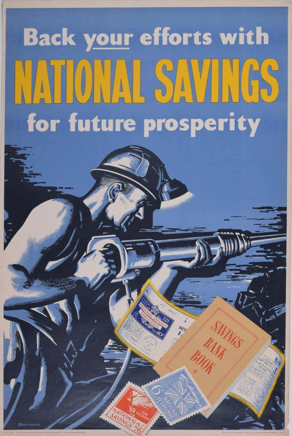 Mining For National Savings, Original Vintage Poster By Charles Beardsworth, C.1940