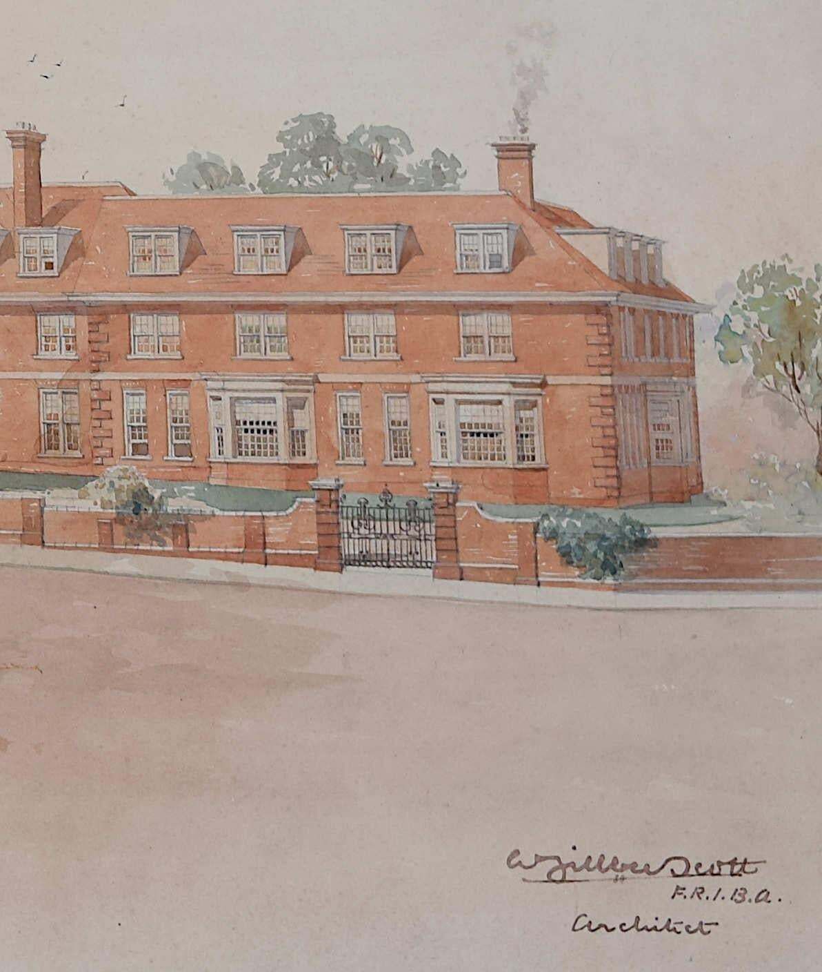 Girls' School Harrogate, Watercolour By Sir George Gilbert Scott photo furniture