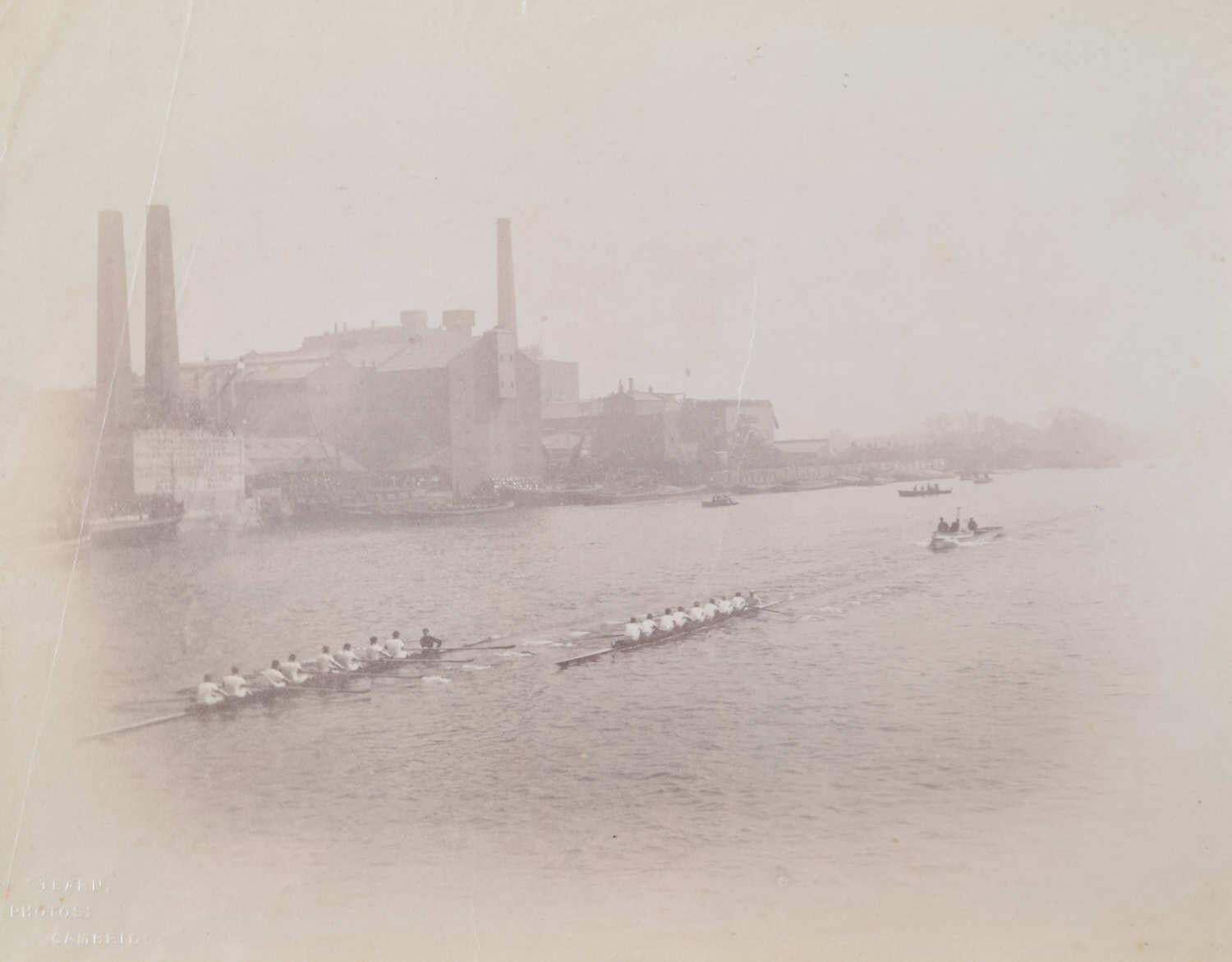 The Boat Race At Hammersmith, 1912, Original Vintage Albumen Print, 1912