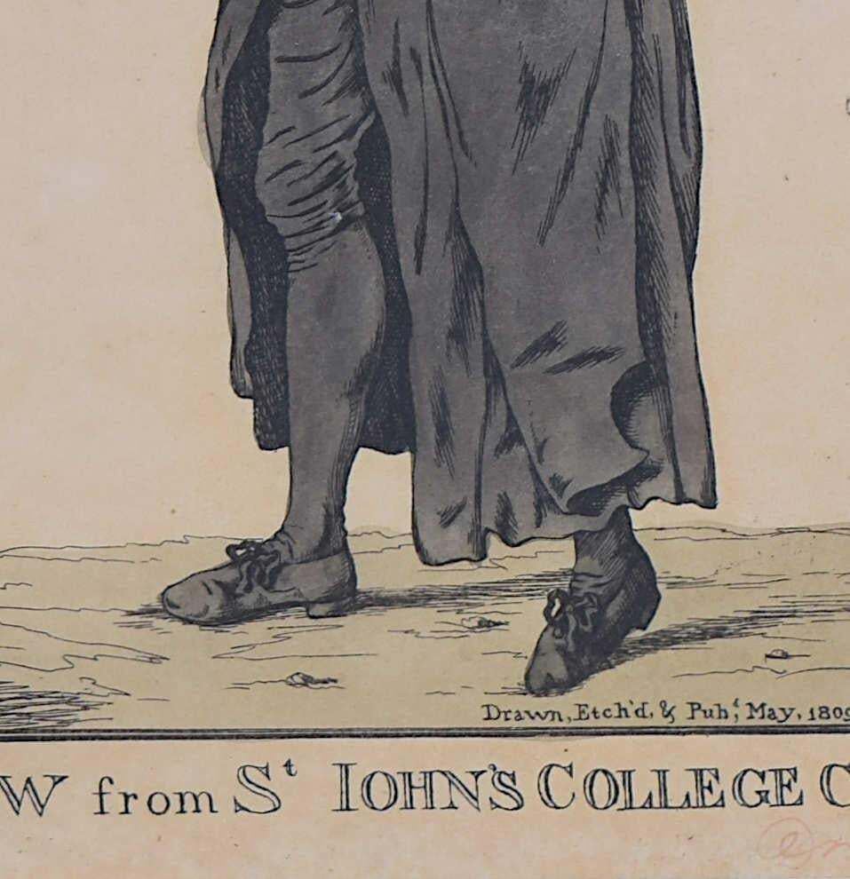 A View From St John's College, Cambridge (1809), Engraving By Richard Dighton photo Art