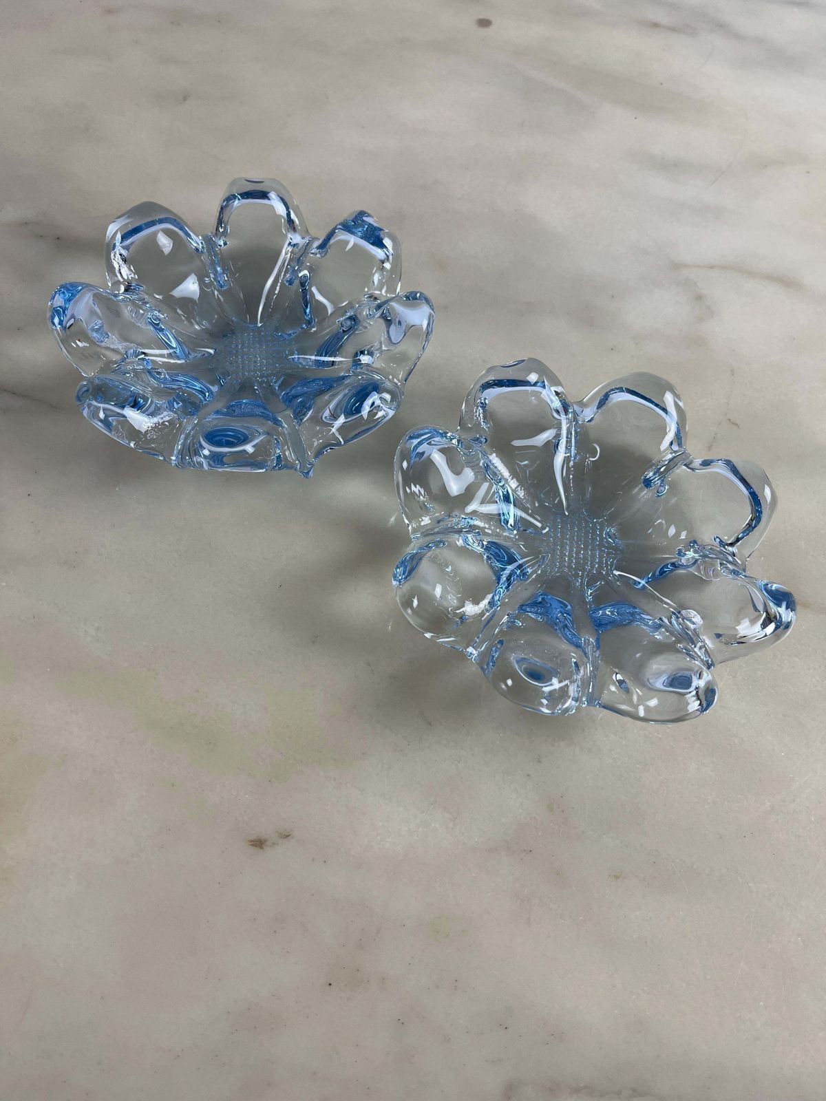 Set Of 2 Mid Century Murano Glass Ashtrays 1960s photo for sale