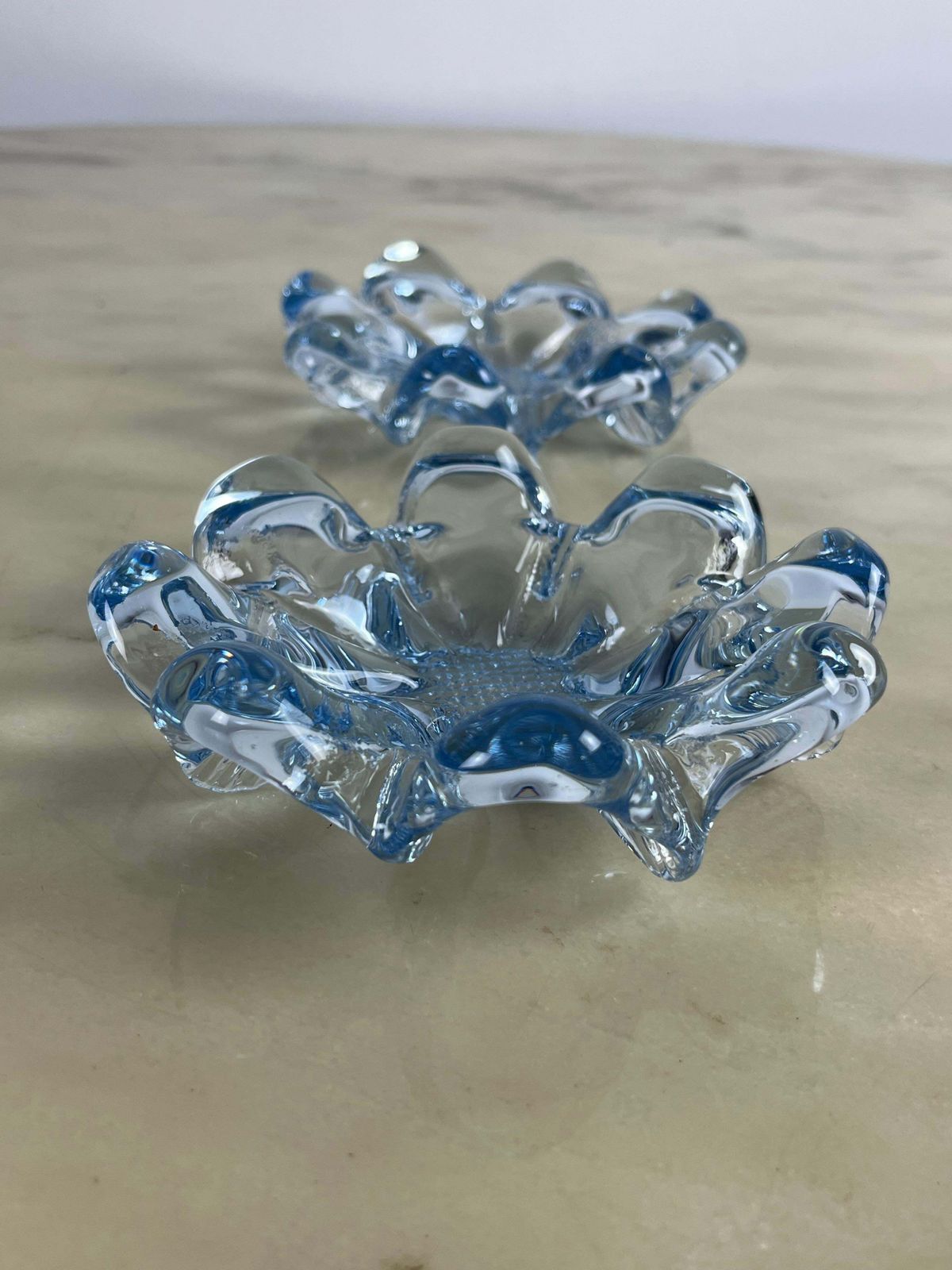Set Of 2 Mid Century Murano Glass Ashtrays 1960s photo buy
