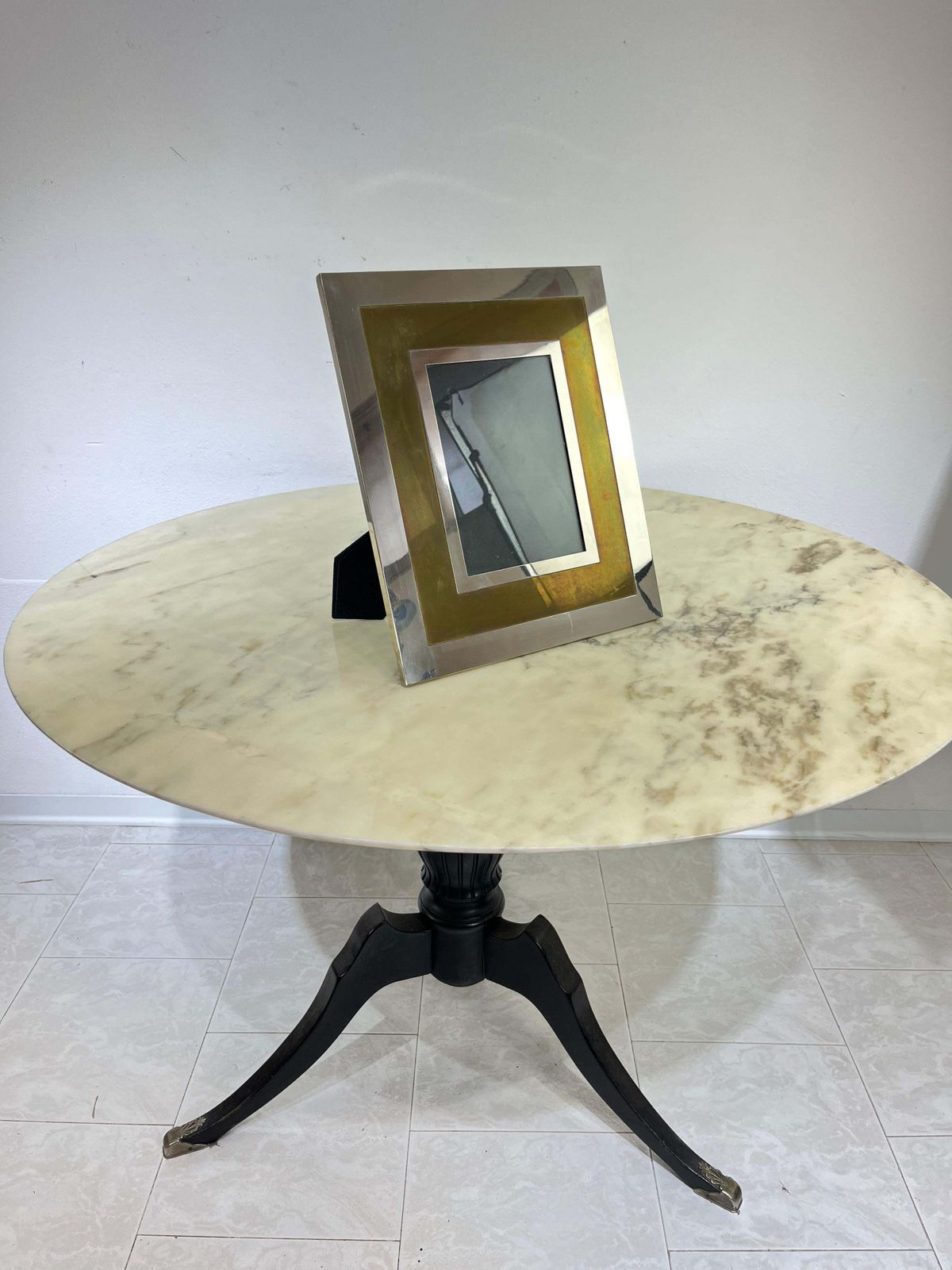 Large Mid Century Chromed Metal Photo Holder Italian Design 1950s photo 685.0