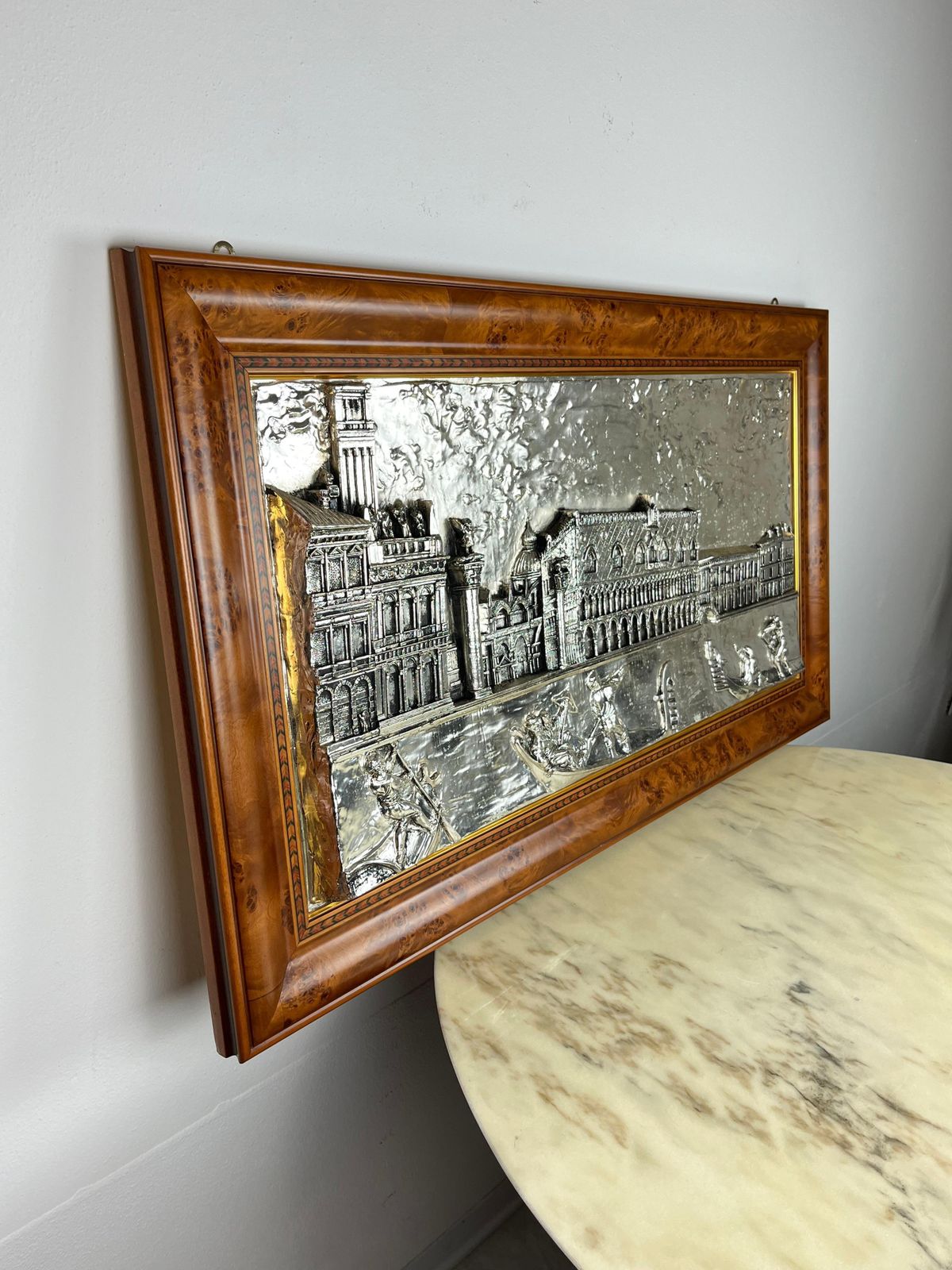 photo furniture Large Bas Relief Piazza San Marco ( Venice ) Cm 115 X Cm 64, 1000 Silver, 1980s