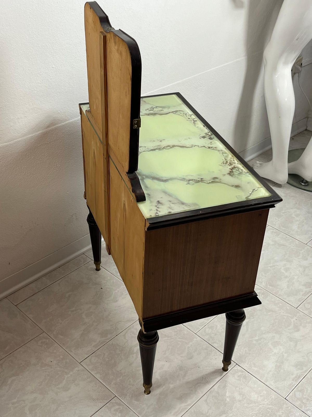 photo furniture Set Of 2 Mid Century Bedside Tables With Mirror Italian Design 1960s