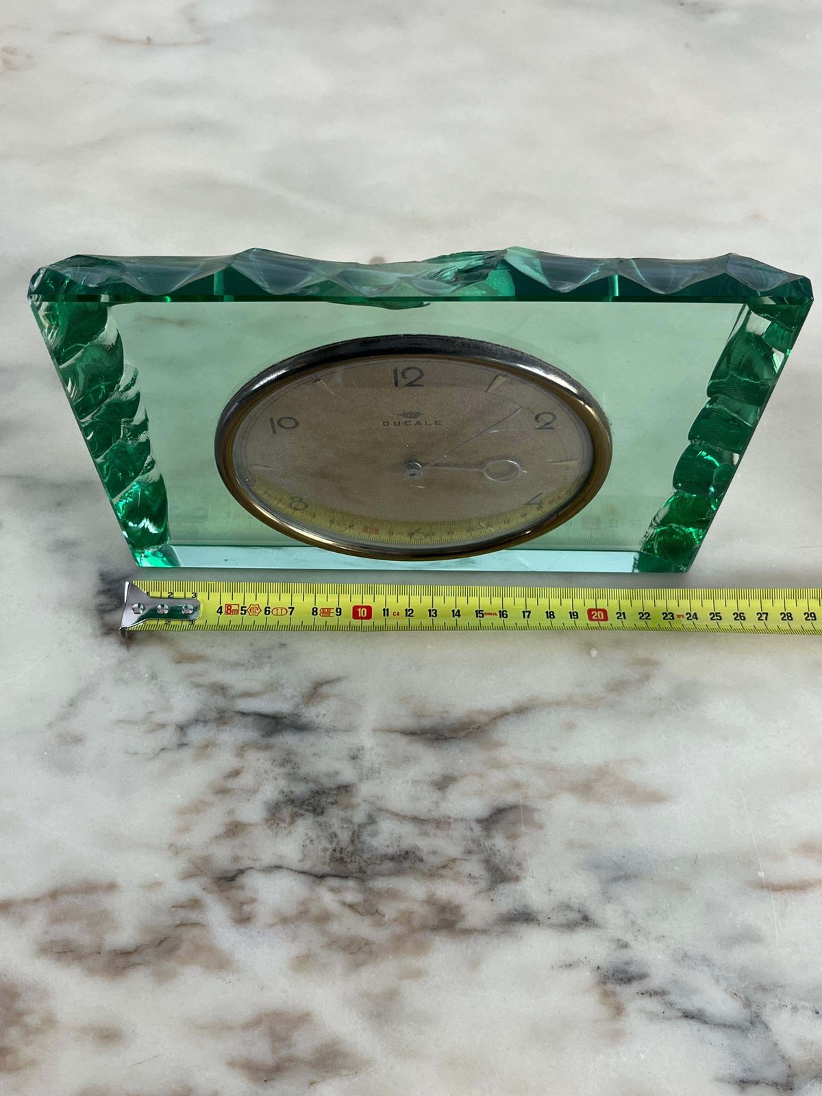 Mid Century Max Ingrand For Fontana Arte Murano Glass Table Clock 1960s photo 1369.0