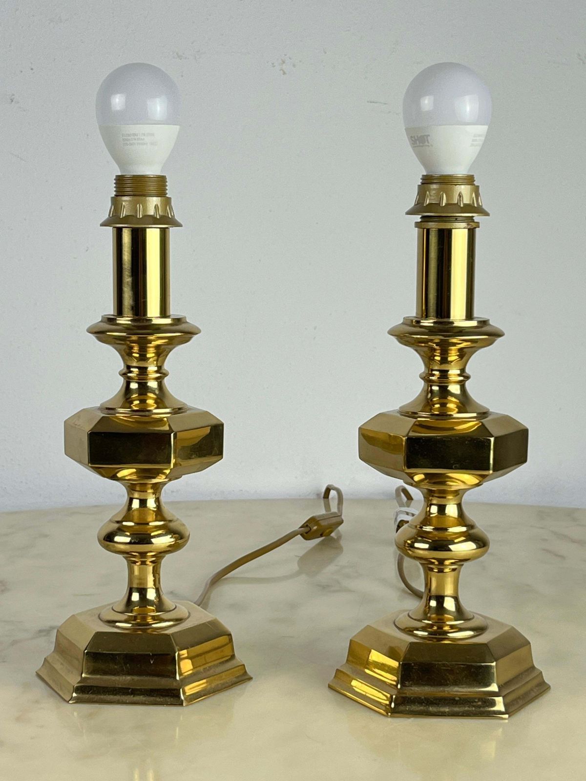 Set Of 3 Italian Brass Table Lamps, 1980s photo 2396.0
