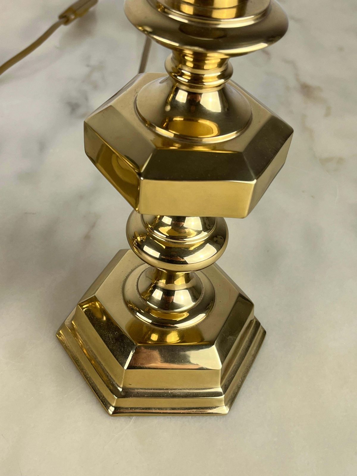 Set Of 3 Italian Brass Table Lamps, 1980s photo buy