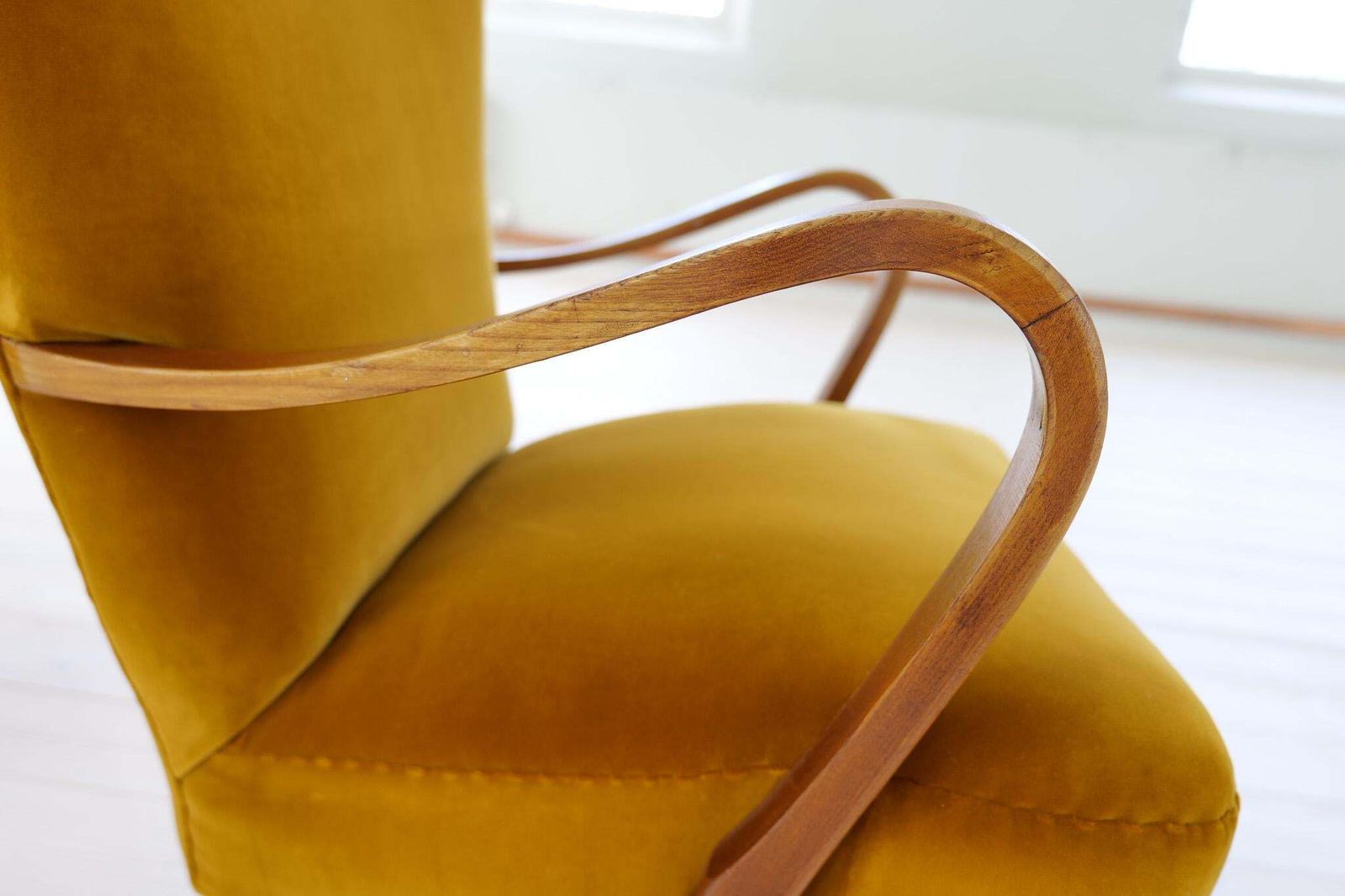 Furniture Scandinavian Modern Art Deco Lounge Chairs In Velvet Sweden 1940s photo