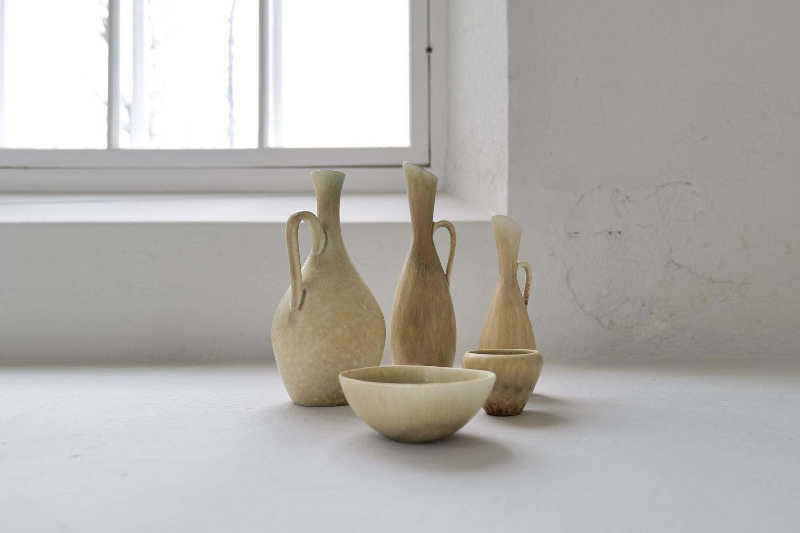 Midcentury Modern Groupe Of 5 Vessels Rörstrand Sweden 1950 photo furniture
