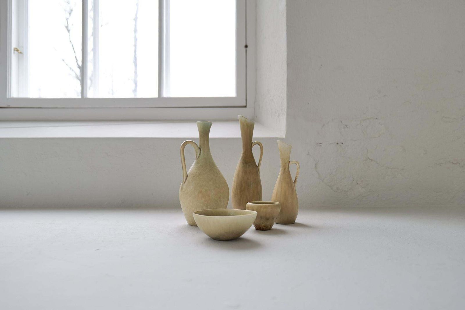 Midcentury Modern Groupe Of 5 Vessels Rörstrand Sweden 1950 photo vintage