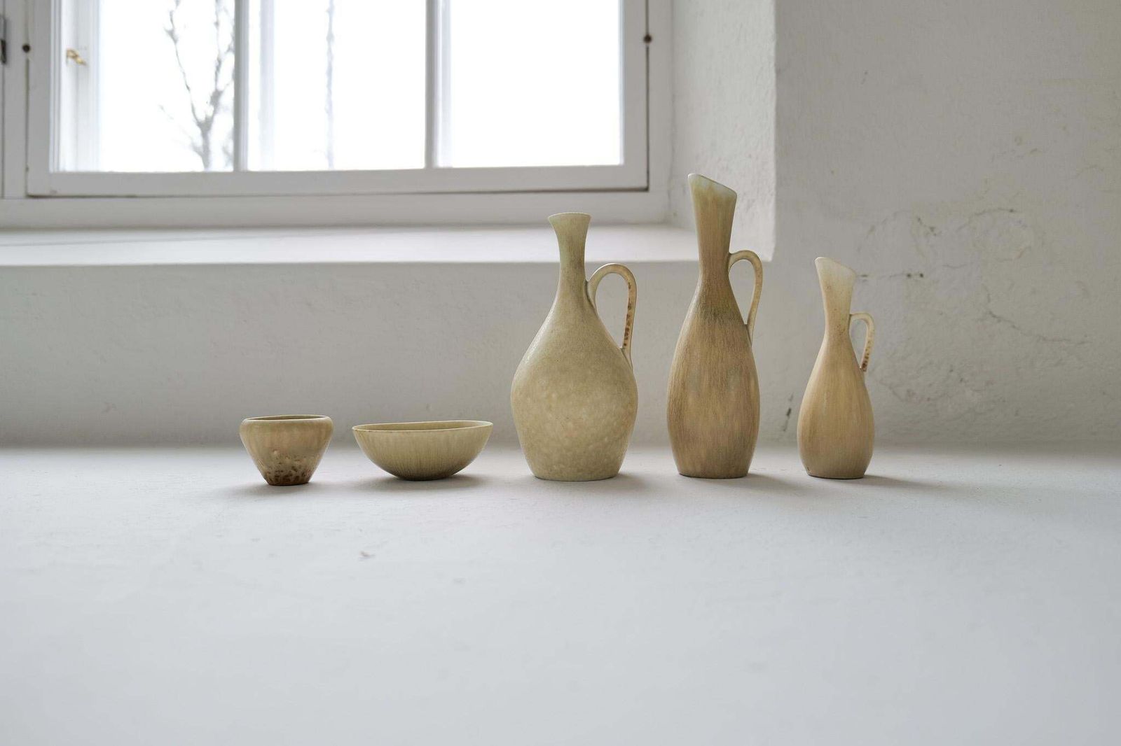 photo for sale Midcentury Modern Groupe Of 5 Vessels Rörstrand Sweden 1950