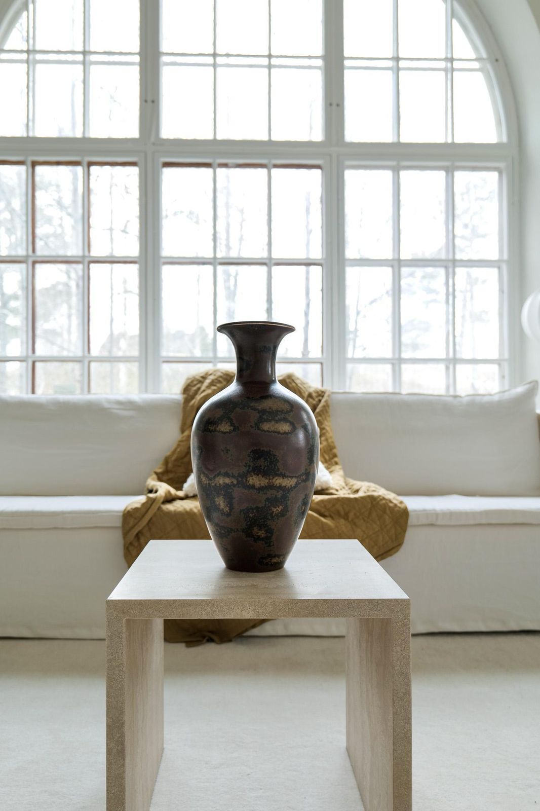 Midcentury Modern Ceramic Floor Vase Rörstrand Gunnar Nylund, Sweden photo for sale