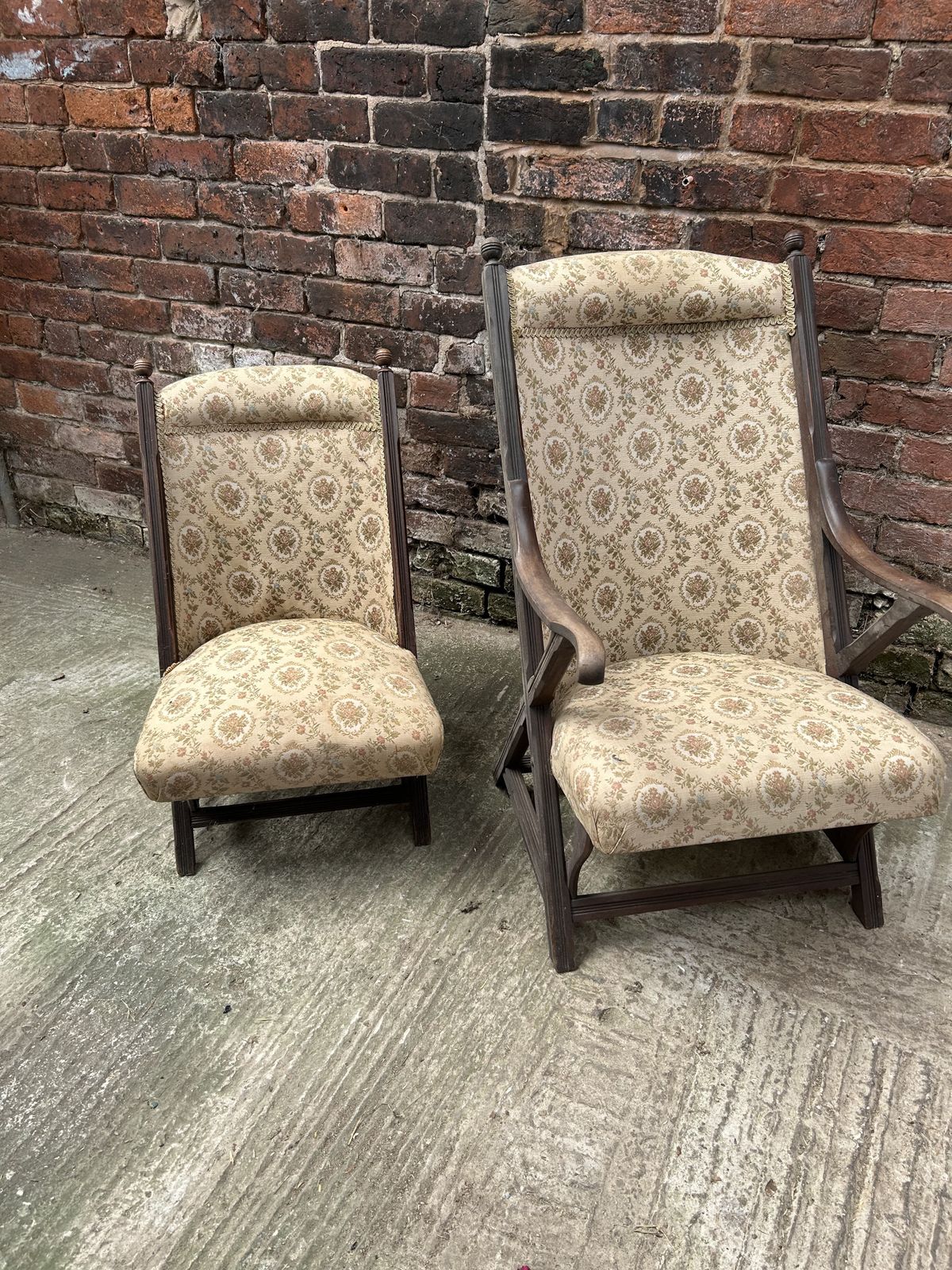 photo for sale Ladies And Gentleman's 1900's Steamer Easy Chairs