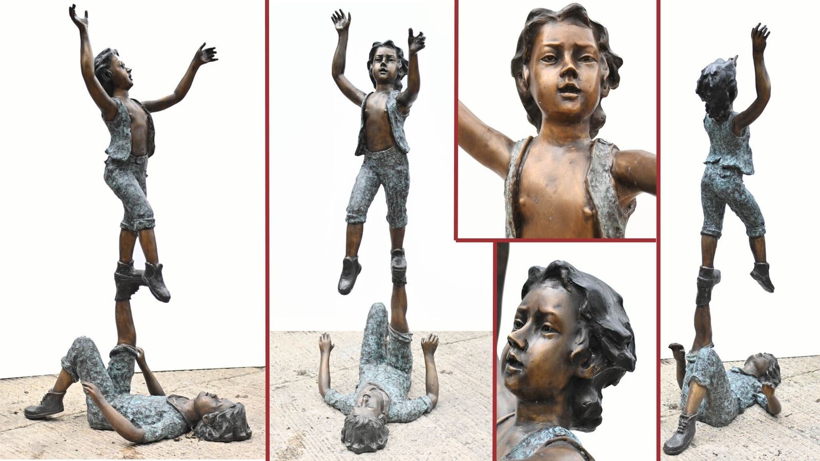 Children Acrobat Bronze Statue Garden Sculpture 6 Feet 170 Cm