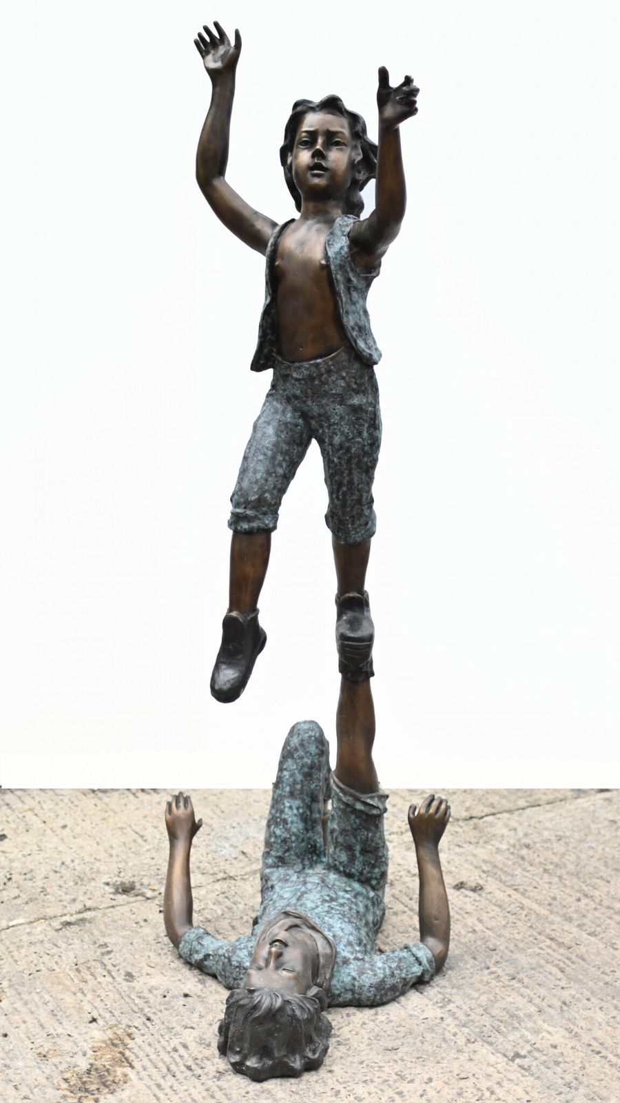 Children Acrobat Bronze Statue Garden Sculpture 6 Feet 170 Cm photo vinterior