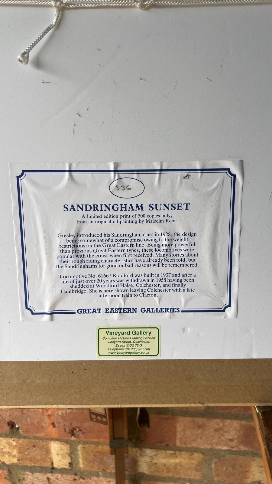 photo furniture Large Signed Framed Railway Print 'Sandringham Sunset' By Malcolm Root (1988) – Steam Locomotive Art