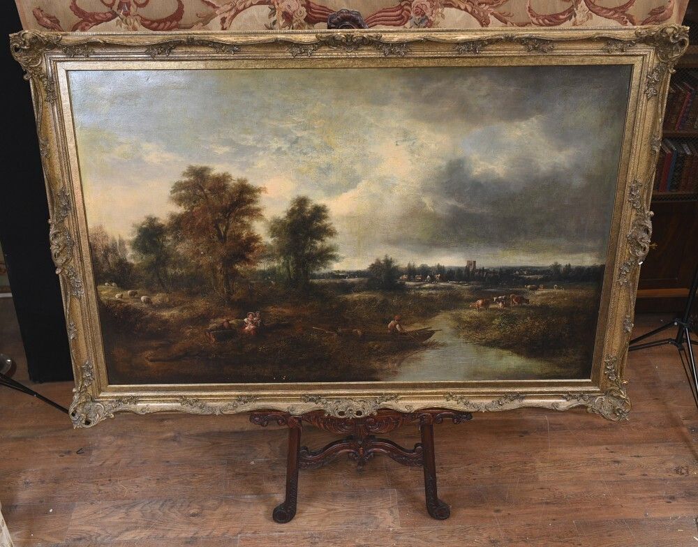 Victorian Oil Painting English Norfolk Landscape Rustic Circa 1860 Arcadia photo 4650.0