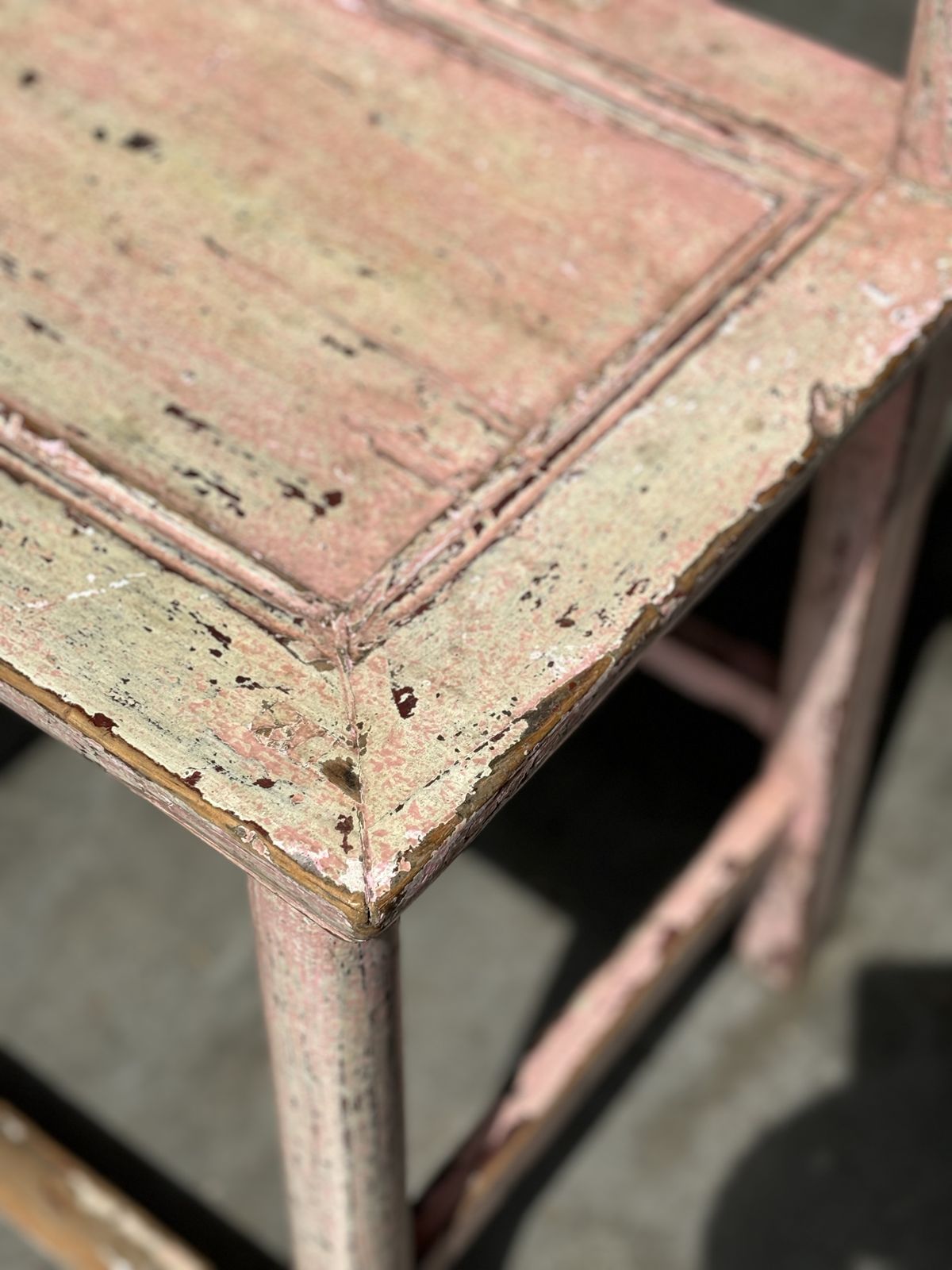 Pair Of 19th Century Pink Painted Chinese Yoke Back Chairs photo 1400.0