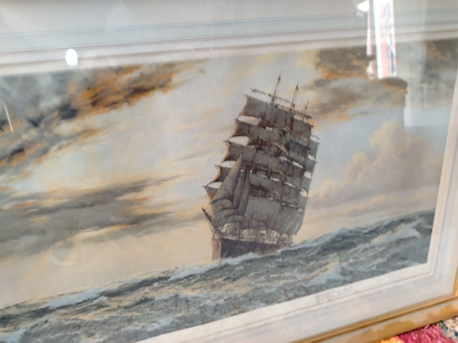 Montague Dawson, 'Into The Golden West' Signed In Pencil, Blind Stamped, Colour photo 240.0