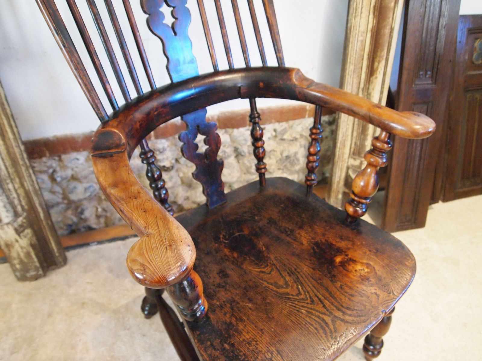 Chair Stunning Victorian Windsor Armchair Yew & Elm C1840 photo Furniture