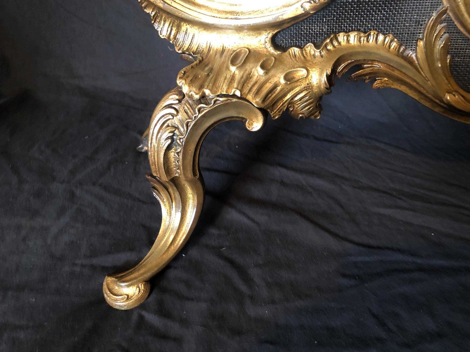 Rare Antique French Baroque Ornate Brass Fireplace Screen Guard photo Home Fixtures