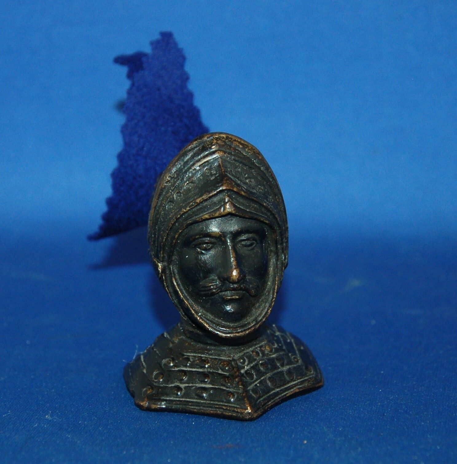 An Antique 1 Bronze Medieval Knight Head Pen Wipe photo furniture