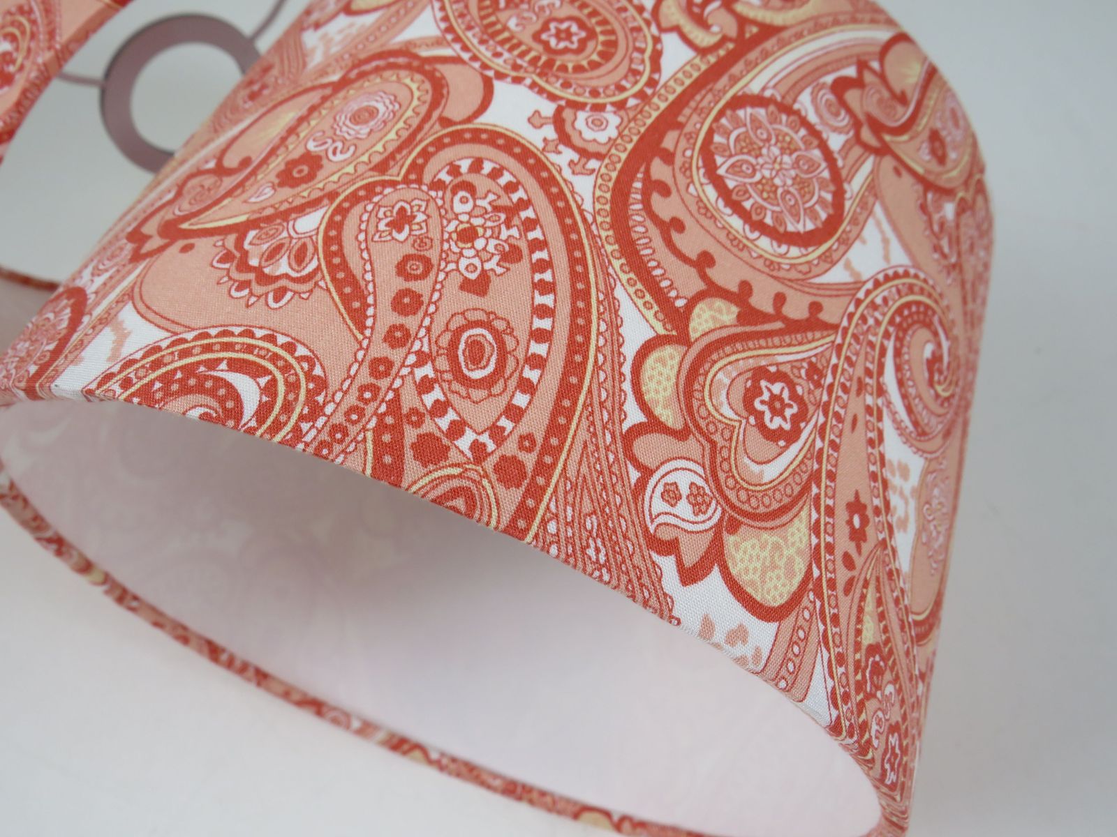 Set Of 2 Vintage Ceramic Bedside Lamps With Lampshades With Paisley Motif. photo vintage