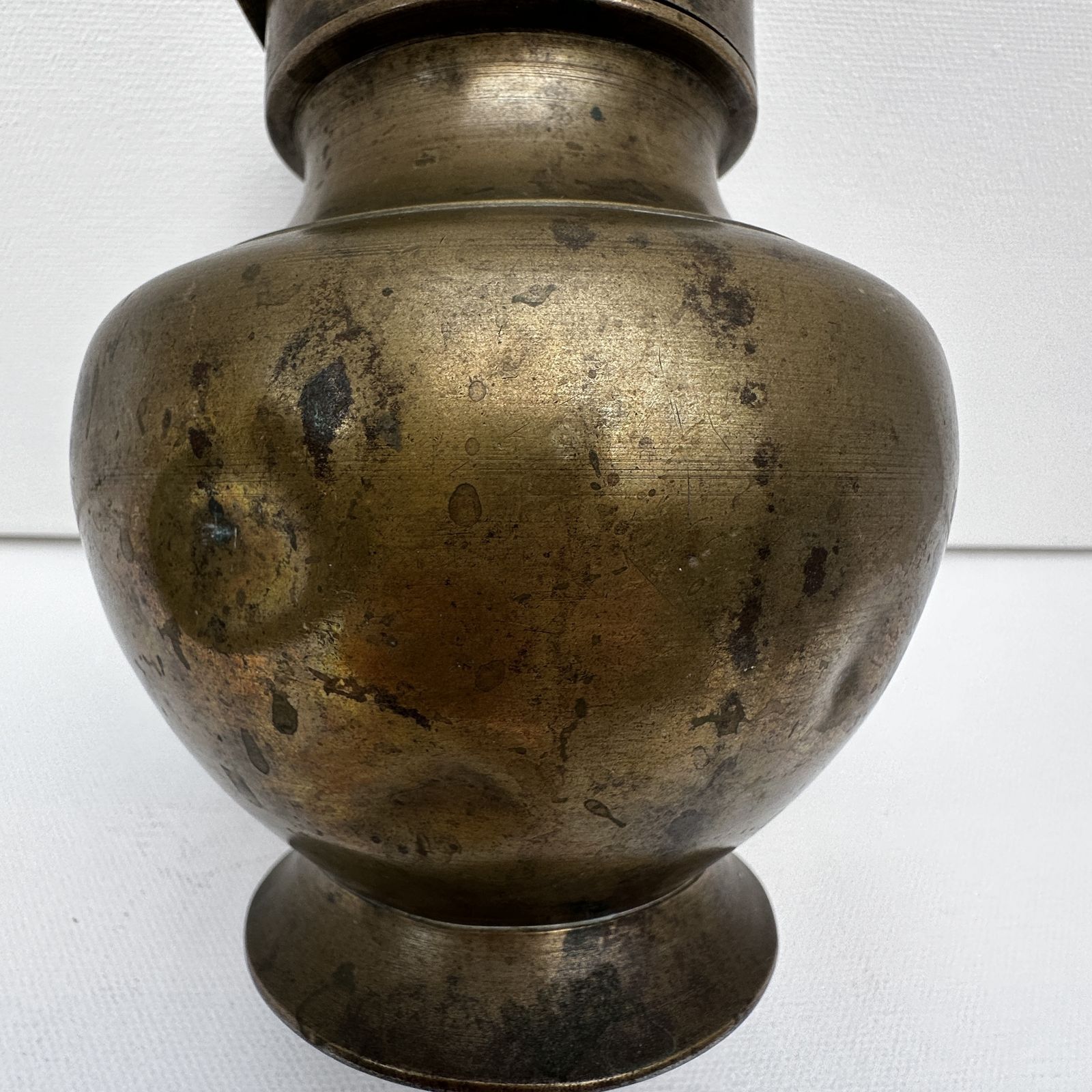 Antique Religious Brass Copper Holy Water Hinduism Shadu Kamandal Ganga Jal Pot photo buy