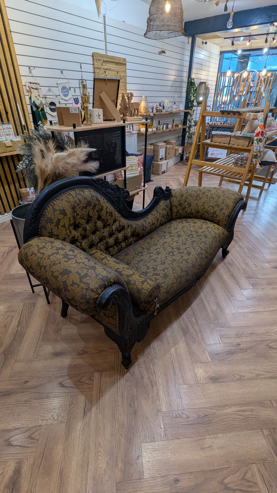 French Chateau Style Black & Gold Daybed/Chaise Lounge photo Furniture
