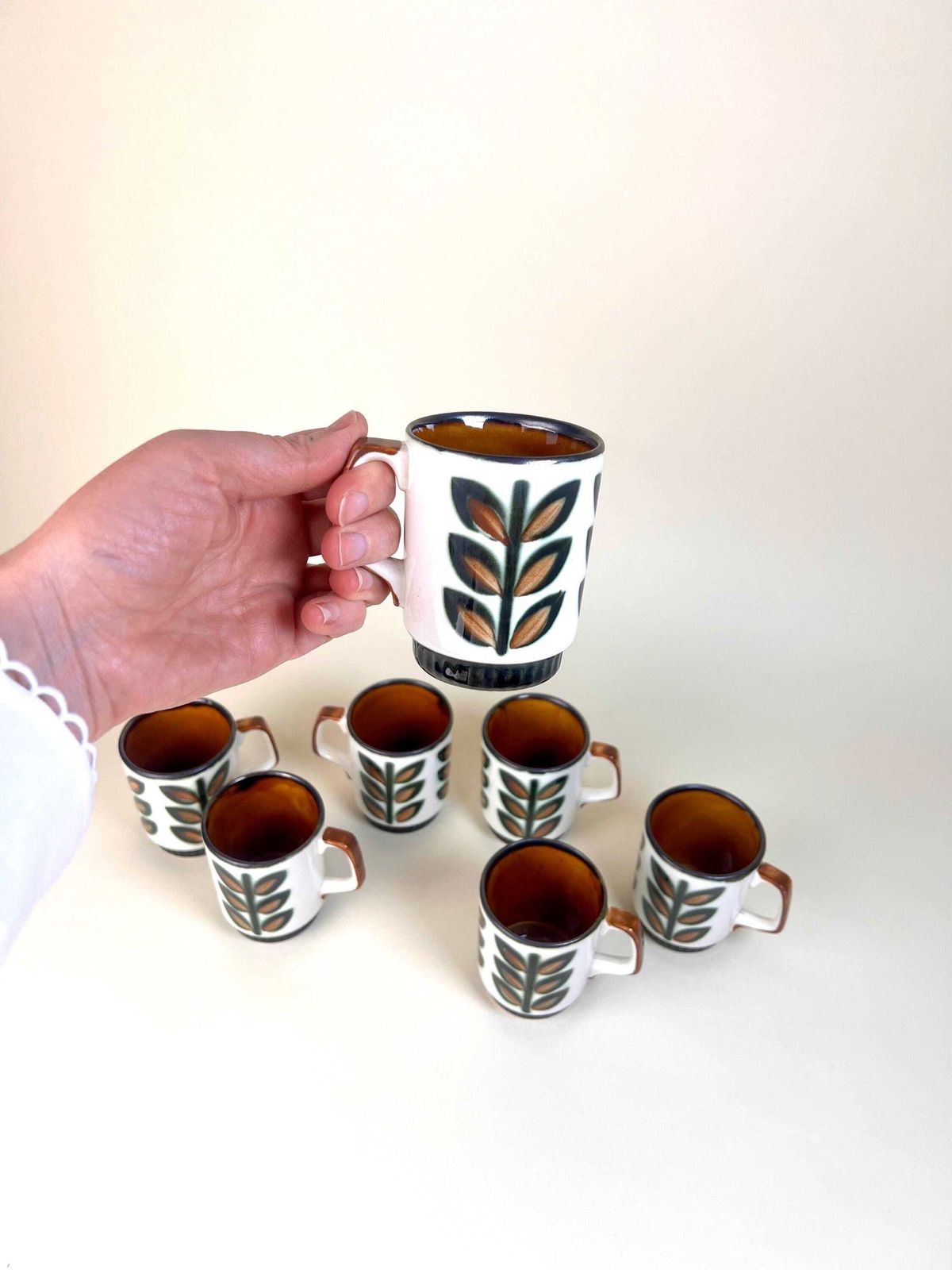 Vintage Boch Belgium Rambouillet Coffee Cups, Set Of 7, Mcm Coffee Cups, Rare Boch Belgium, Boch Collection, Tea Lover Gift, Coffee Lover photo vintage