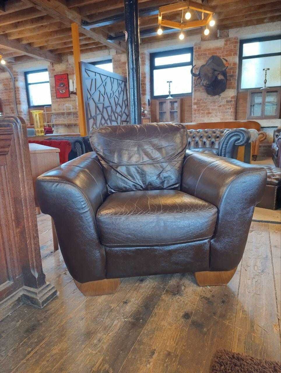 Stunning Vintage Sofitalia Leather Armchair   Chocolate Brown photo furniture