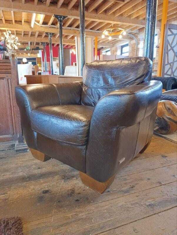 Stunning Vintage Sofitalia Leather Armchair   Chocolate Brown photo 695.0