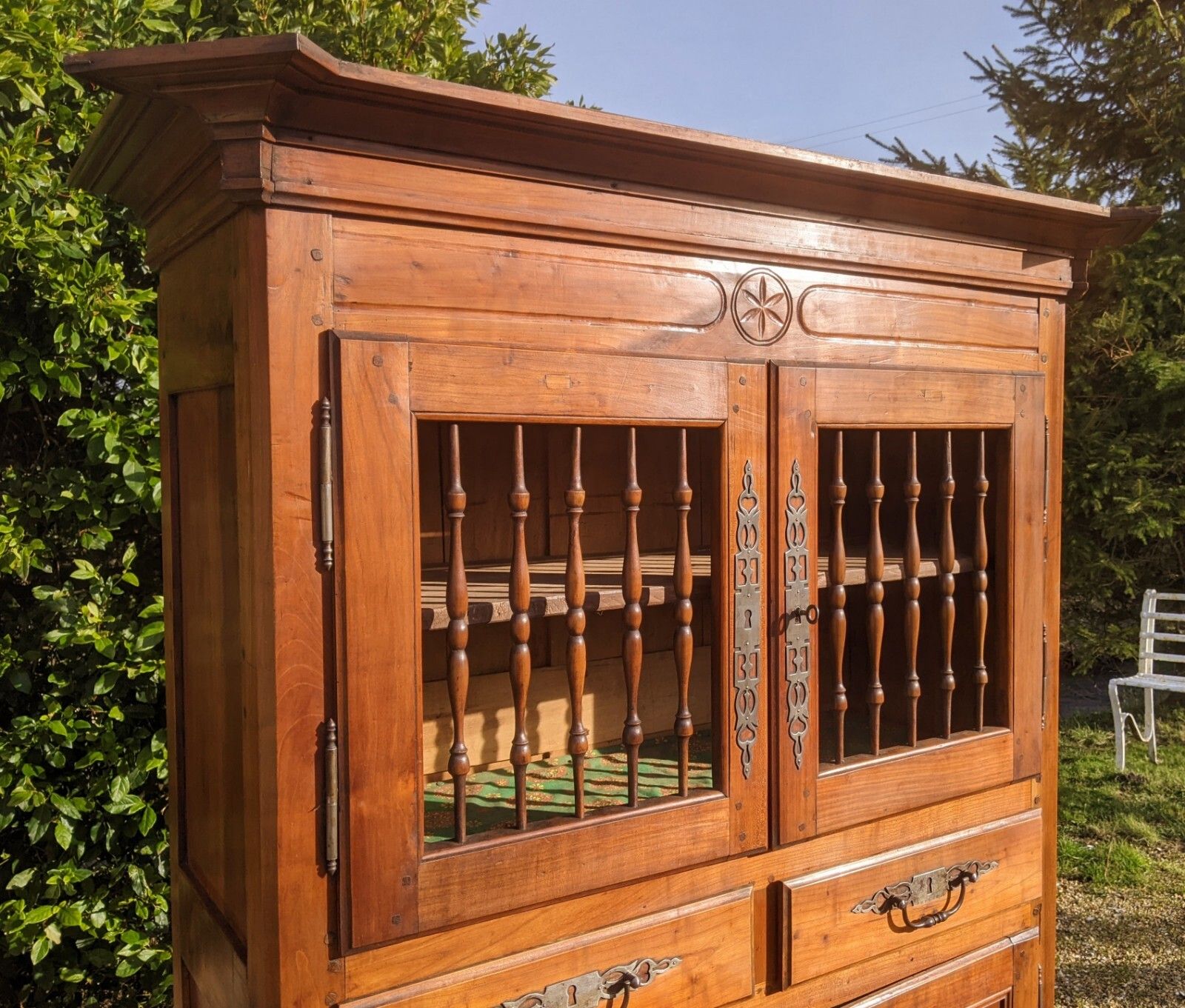 Antique French Pantry Cabinet Fruitwood Provence photo for sale