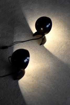 Vintage Modern Black Dalù Table Lamp By Vico Magistretti For Artemide, 1960s, Set Of 2 photo furniture