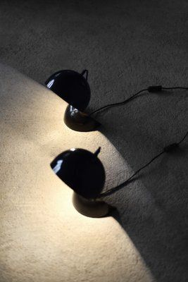 Vintage Modern Black Dalù Table Lamp By Vico Magistretti For Artemide, 1960s, Set Of 2 photo Lighting