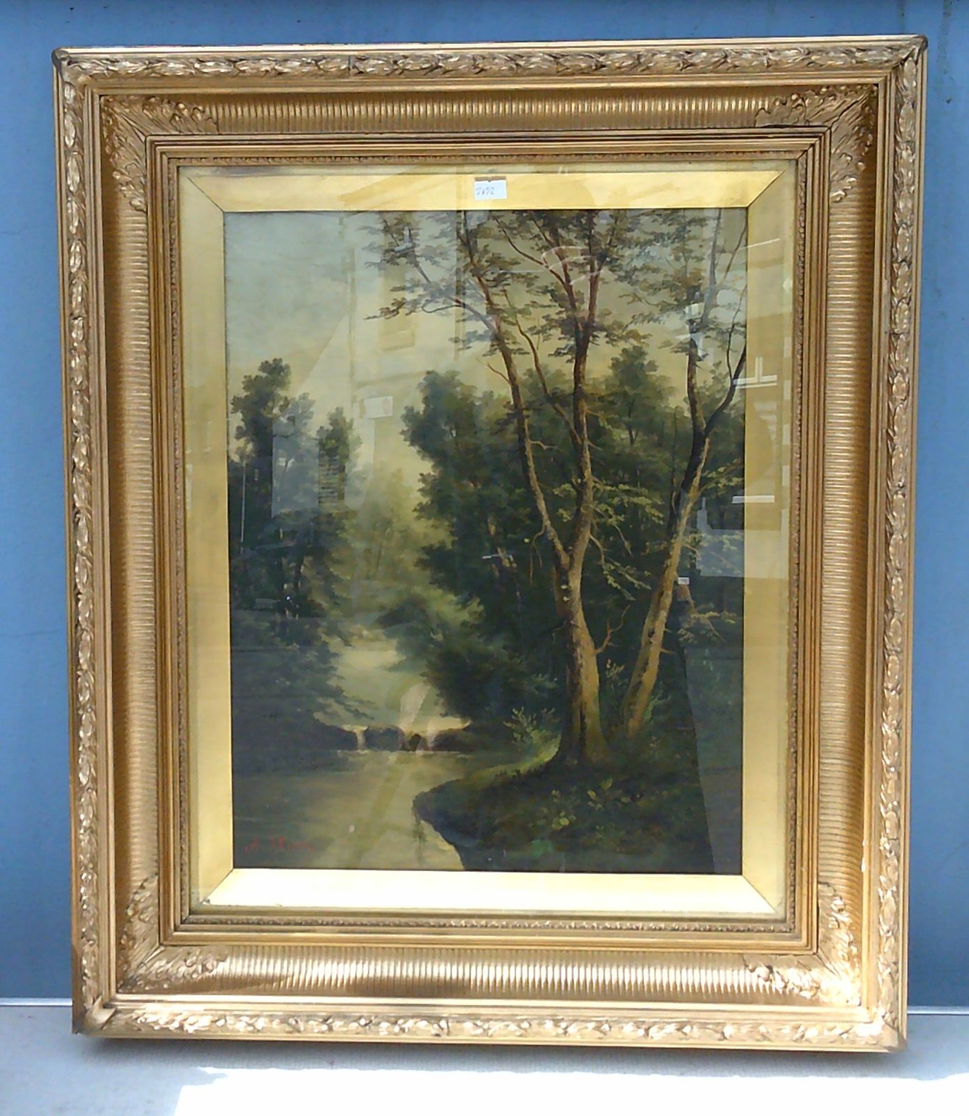 Oil On Canvas; Amy Stone C 1910 Period Framed Ormolu Gesso Ref 5192