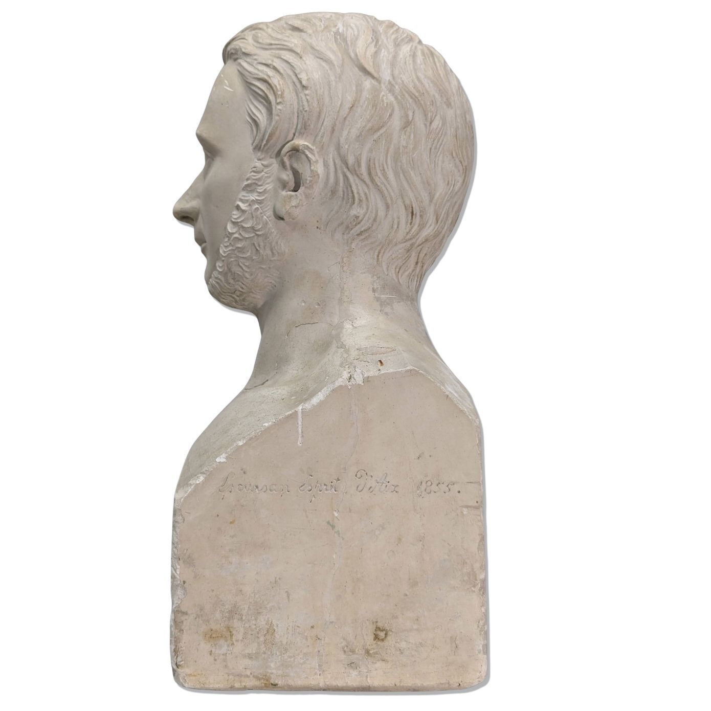19th Century Plaster Bust Signed Escursan, Spirit Of Aix, 19th Century photo vintage