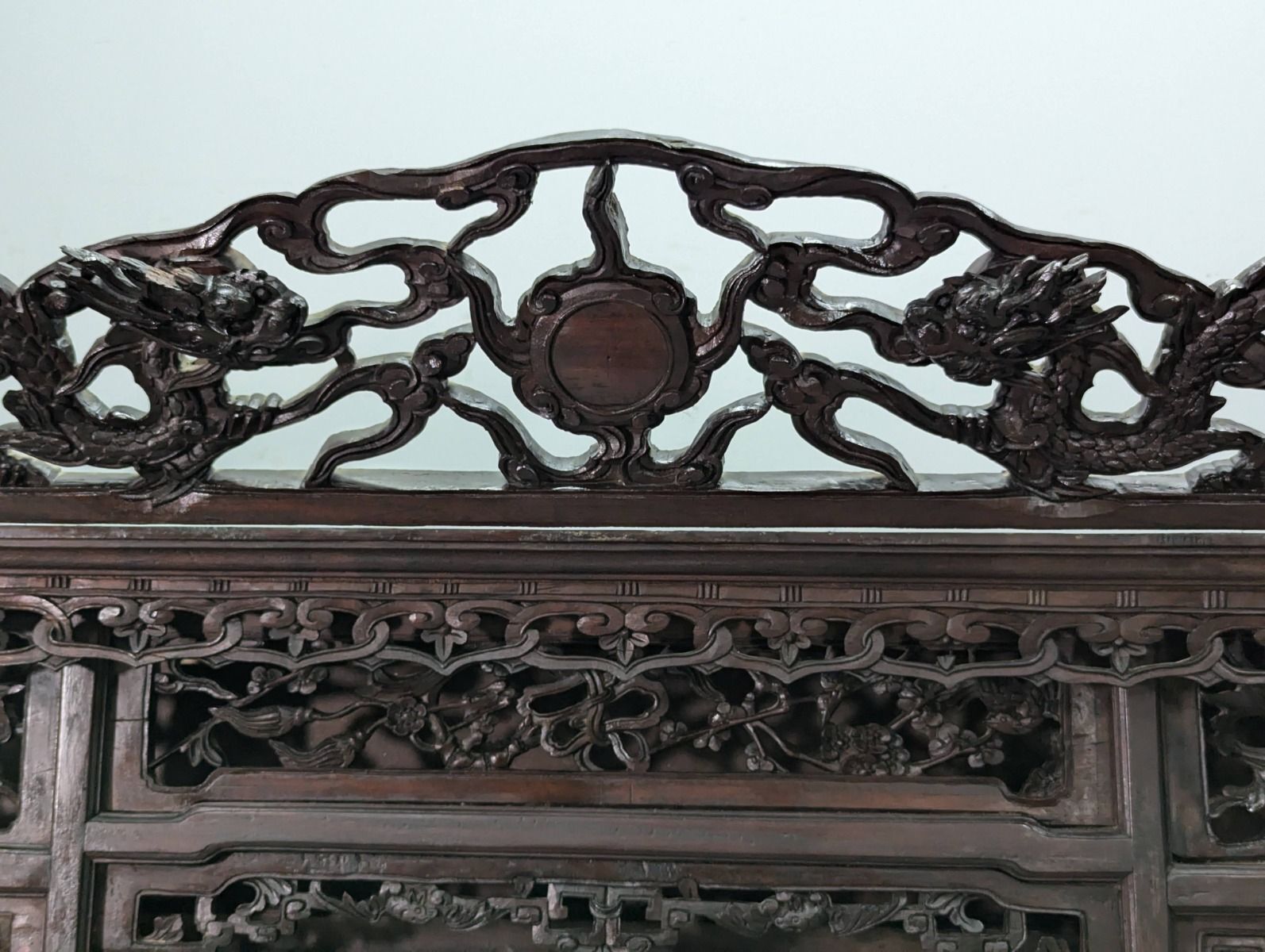 Large Indochinese Cabinet With Exotic Wood Dragon Decoration photo 9954.0