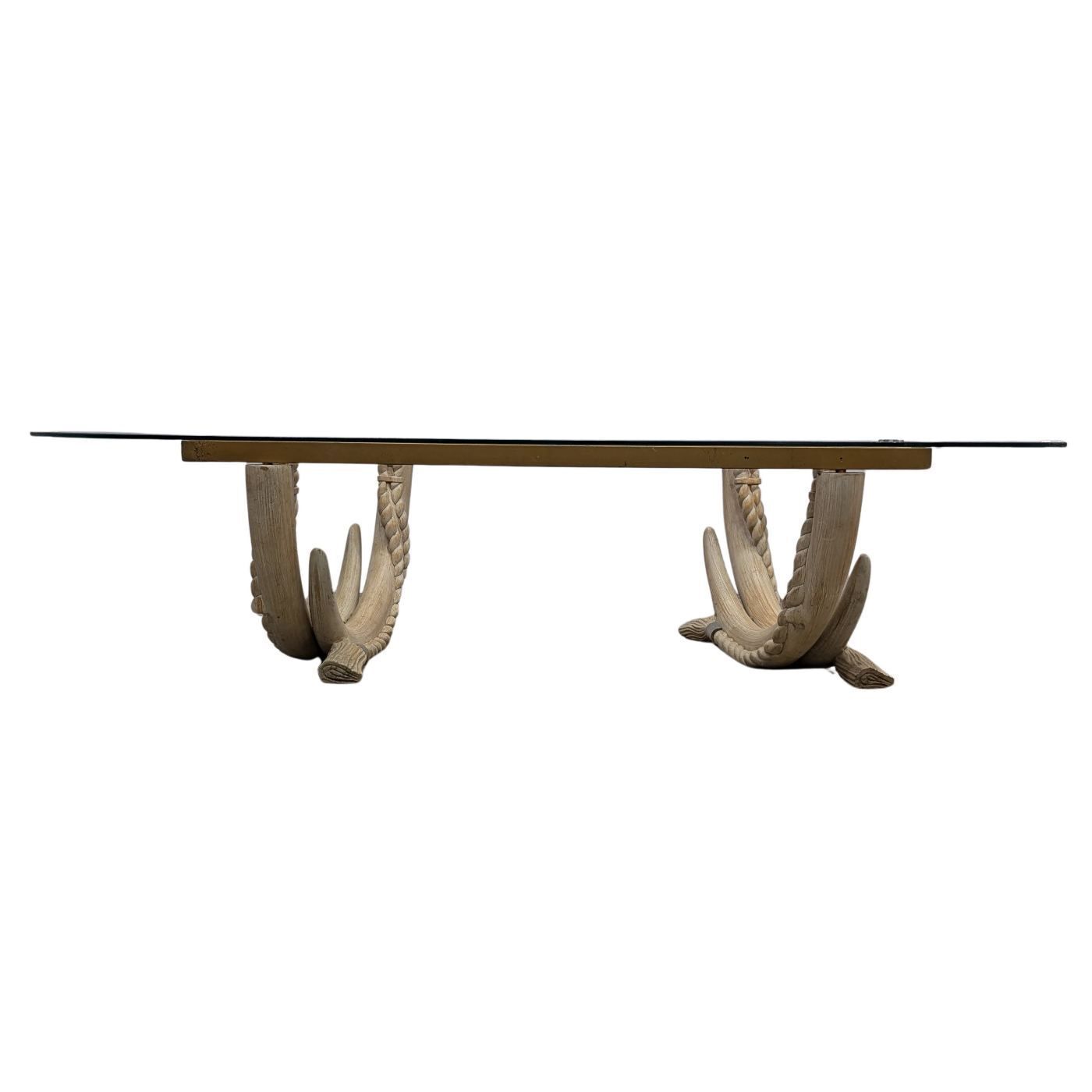 80s Wooden Tusk Coffee Table, 1980s photo furniture