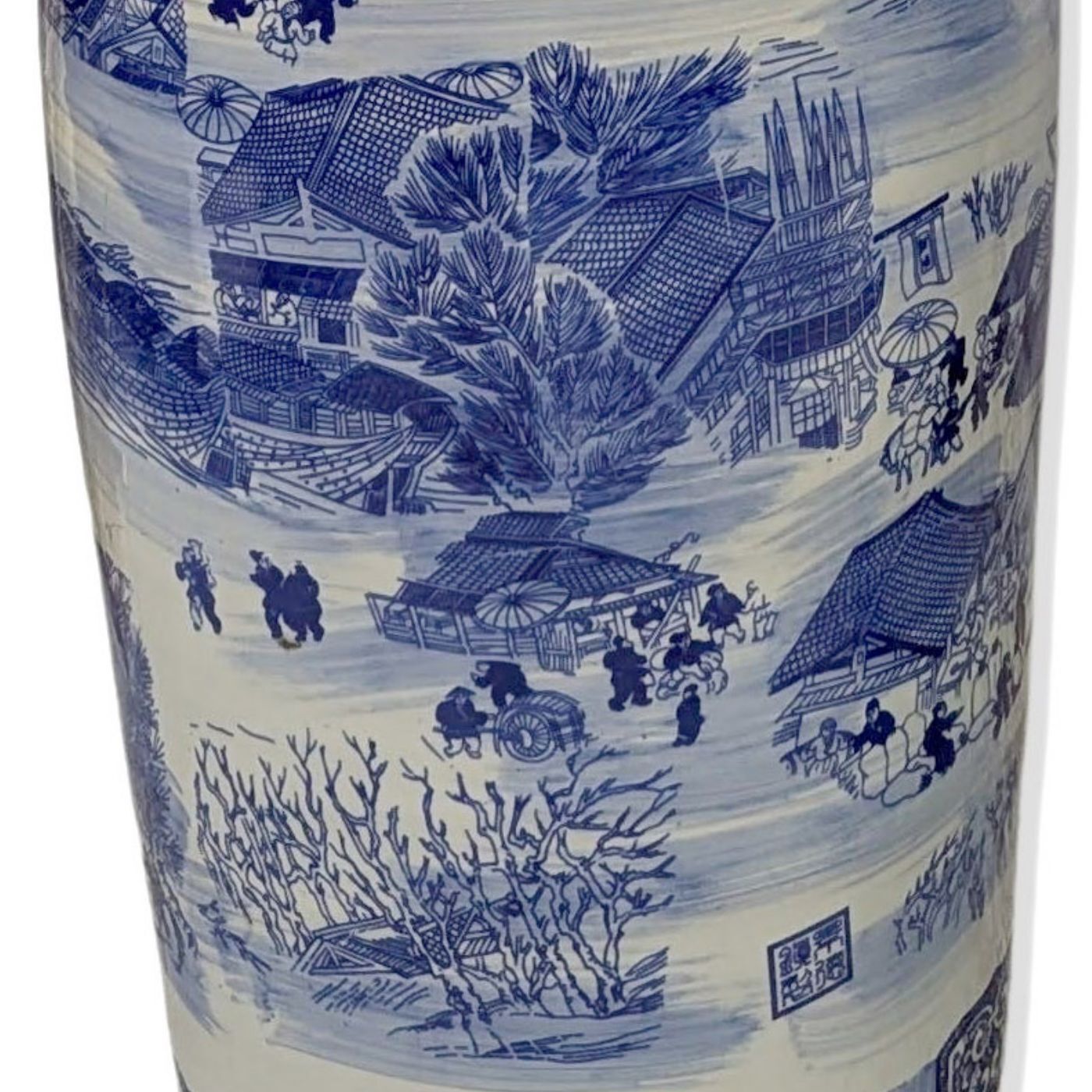Important Pair Of Blue And White Porcelain Baluster Vases – China, 20th Century photo buy