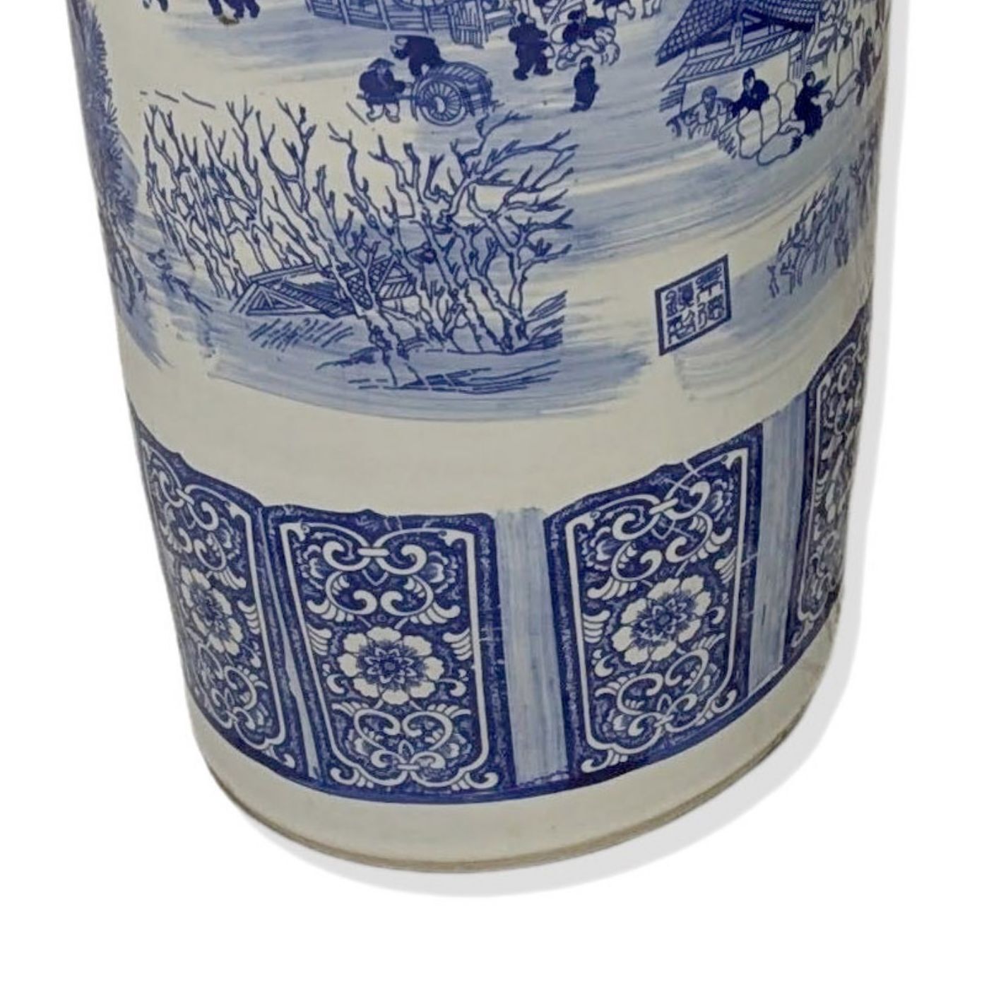 Important Pair Of Blue And White Porcelain Baluster Vases – China, 20th Century photo vintage