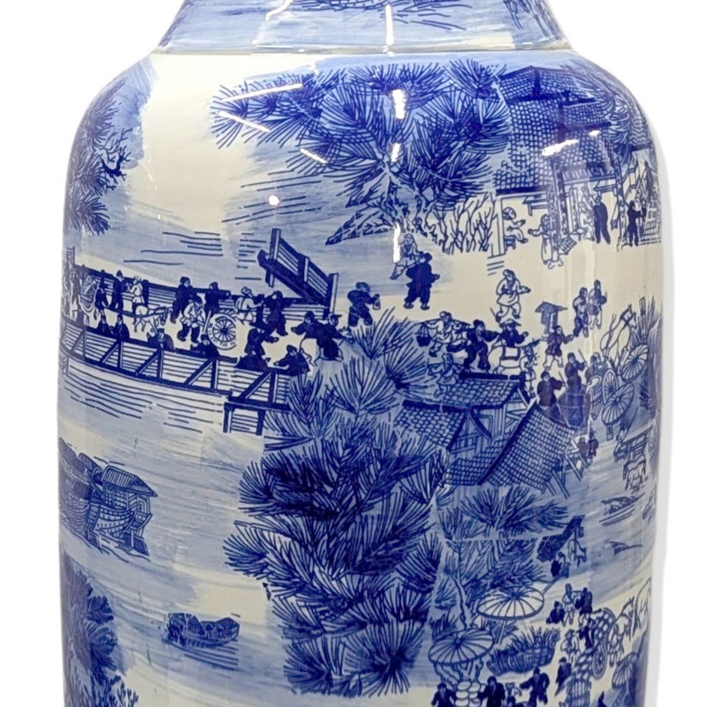 photo furniture Important Pair Of Blue And White Porcelain Baluster Vases – China, 20th Century